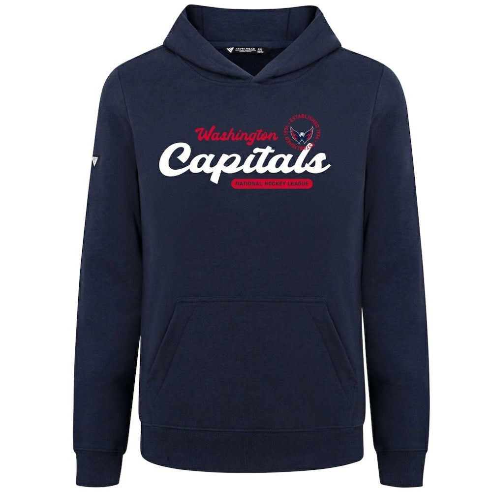 Washington Capitals Levelwear Youth Podium Monument Pullover Hoodie Navy
