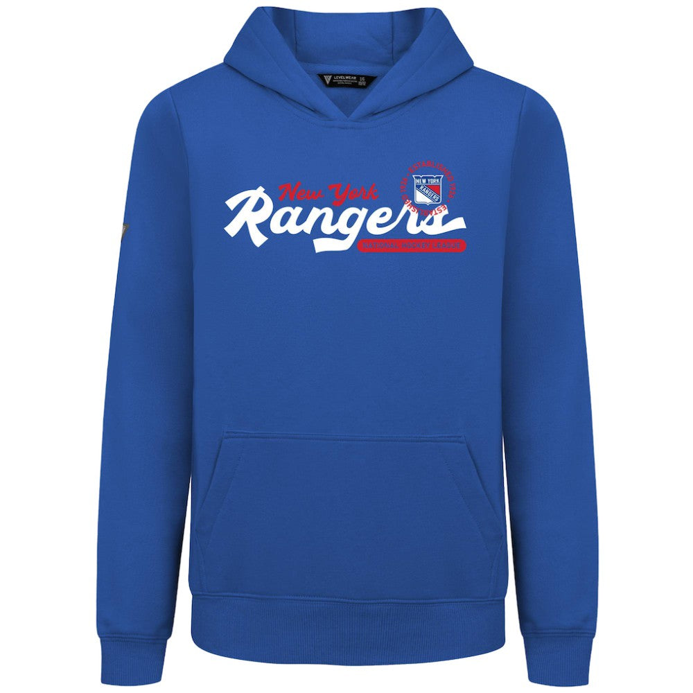 New York Rangers Levelwear Youth Podium Monument Pullover Hoodie Royal