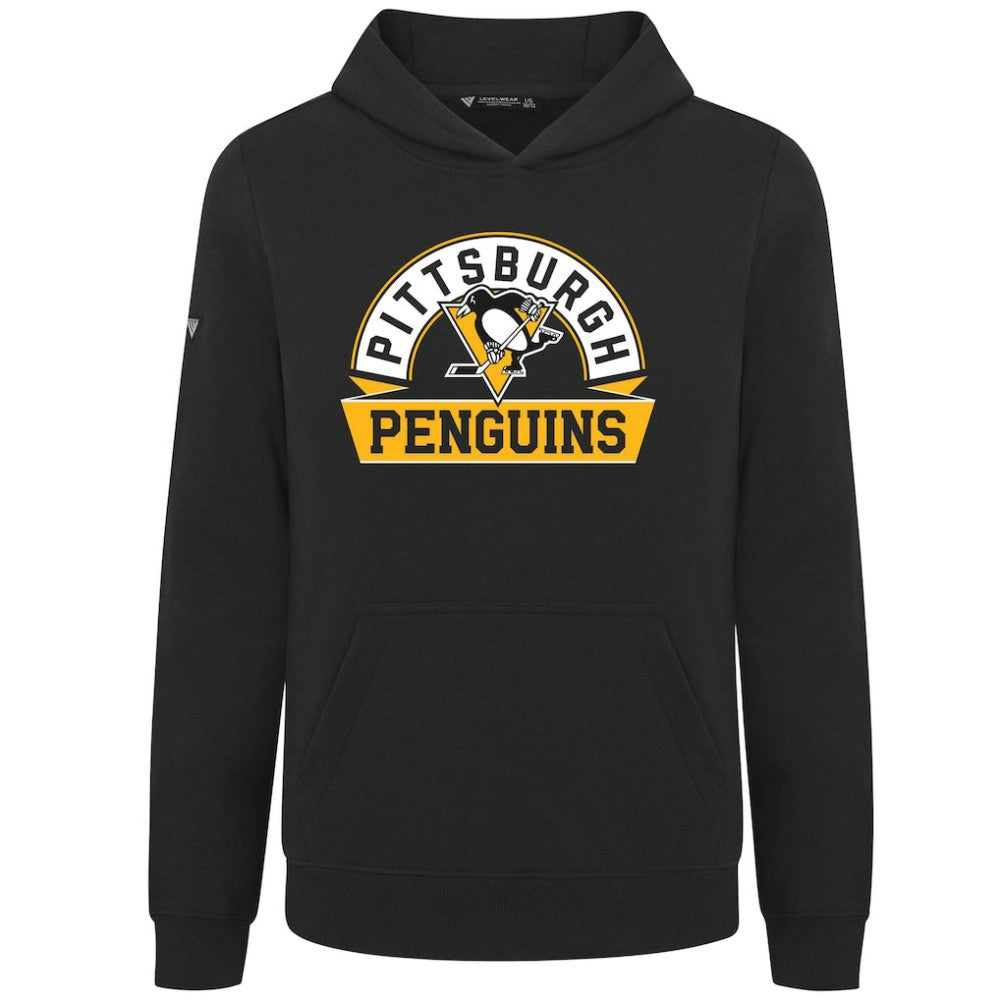 Pittsburgh Penguins Levelwear Youth Podium Banner Arch Pullover Hoodie Black