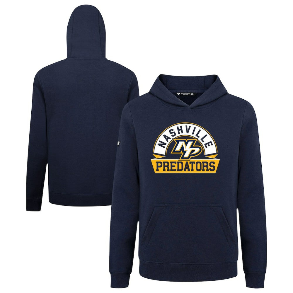 Nashville Predators Levelwear Youth Podium Banner Arch Pullover Hoodie Navy