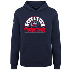 Columbus Blue Jackets Levelwear Youth Podium Banner Arch Pullover Hoodie Navy