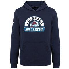 Colorado Avalanche Levelwear Youth Podium Banner Arch Pullover Hoodie Navy
