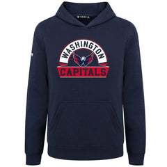 Washington Capitals Levelwear Youth Podium Banner Arch Pullover Hoodie Navy