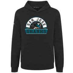 San Jose Sharks Levelwear Youth Podium Banner Arch Pullover Hoodie Black