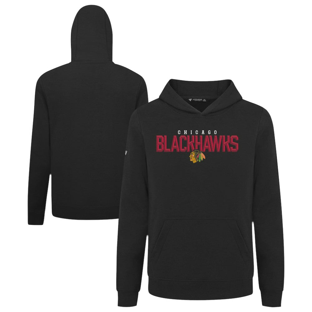 Chicago Blackhawks Levelwear Youth Podium Carve Pullover Hoodie Black