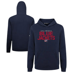 Columbus Blue Jackets Levelwear Youth Podium Carve Pullover Hoodie Navy
