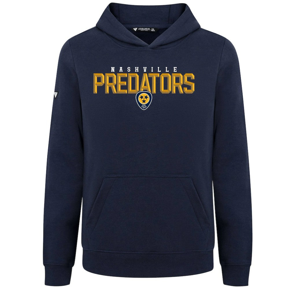 Nashville Predators Levelwear Youth Podium Carve Pullover Hoodie Navy