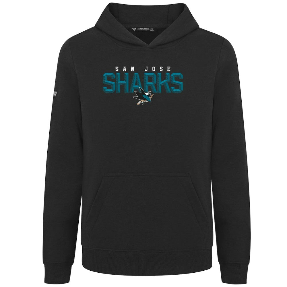 San Jose Sharks Levelwear Youth Podium Carve Pullover Hoodie Black