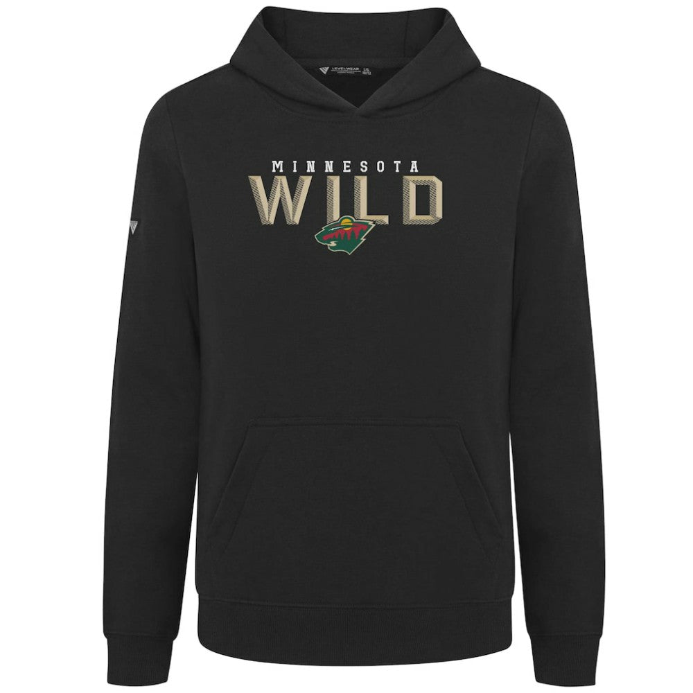 Minnesota Wild Levelwear Youth Podium Carve Pullover Hoodie Black