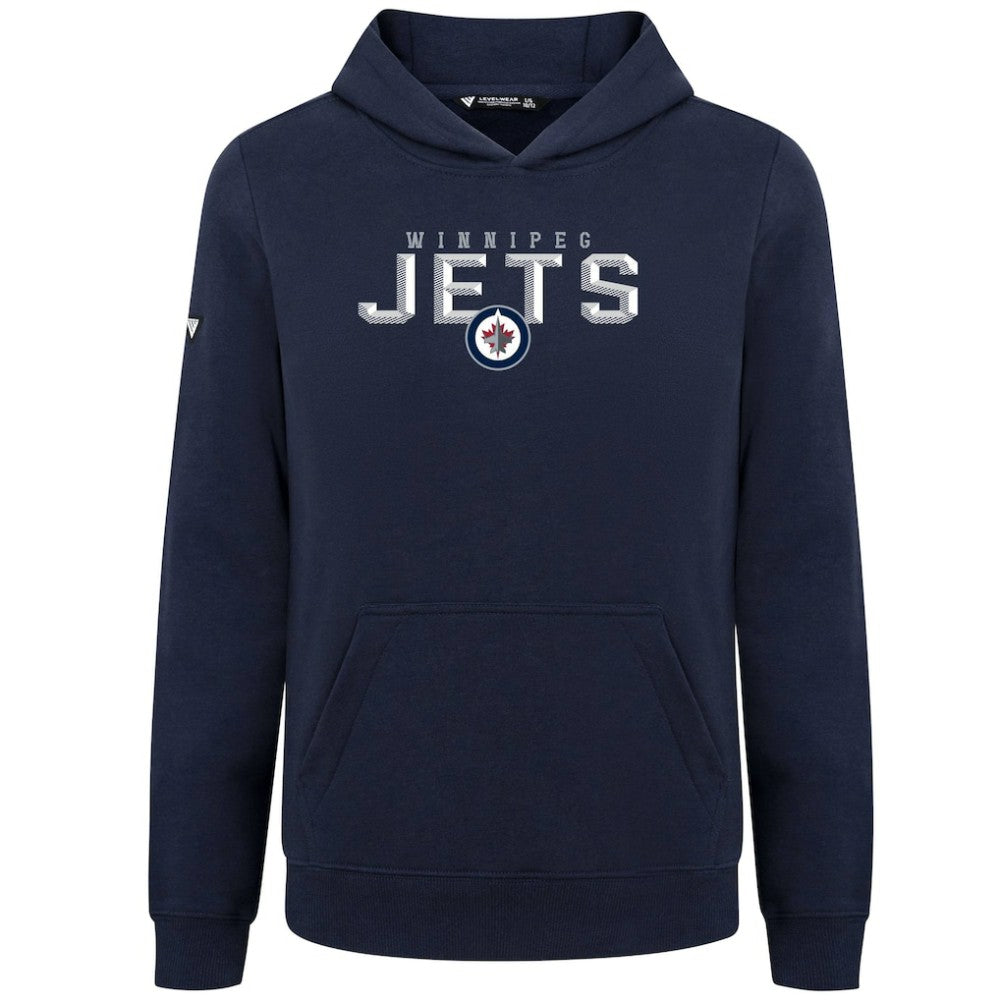 Winnipeg Jets Levelwear Youth Podium Carve Pullover Hoodie Navy