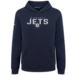 Winnipeg Jets Levelwear Youth Podium Carve Pullover Hoodie Navy
