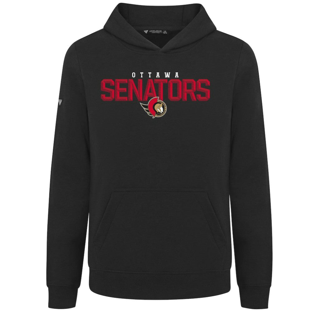 Ottawa Senators Levelwear Youth Podium Carve Pullover Hoodie Black