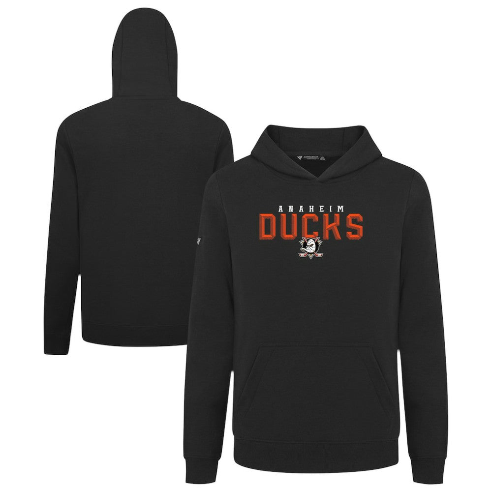 Anaheim Ducks Levelwear Youth Podium Carve Pullover Hoodie Black