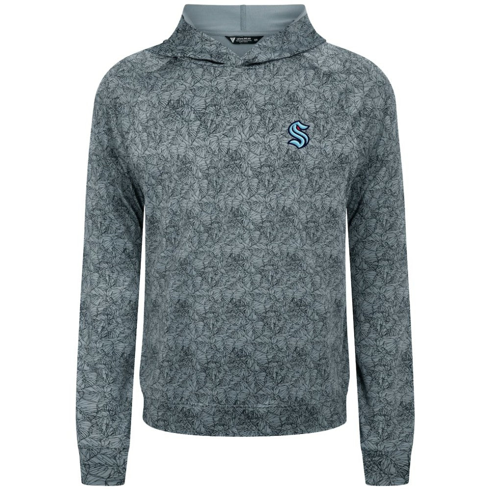 Seattle Kraken Levelwear Albatross Raglan Pullover Hoodie Gray