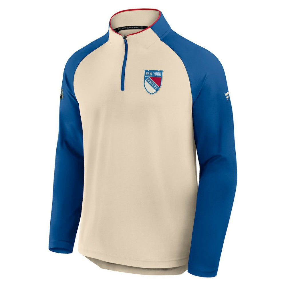 New York Rangers Fanatics 2026 NHL Winter Classic Authentic Pro Quarter-Zip Natural