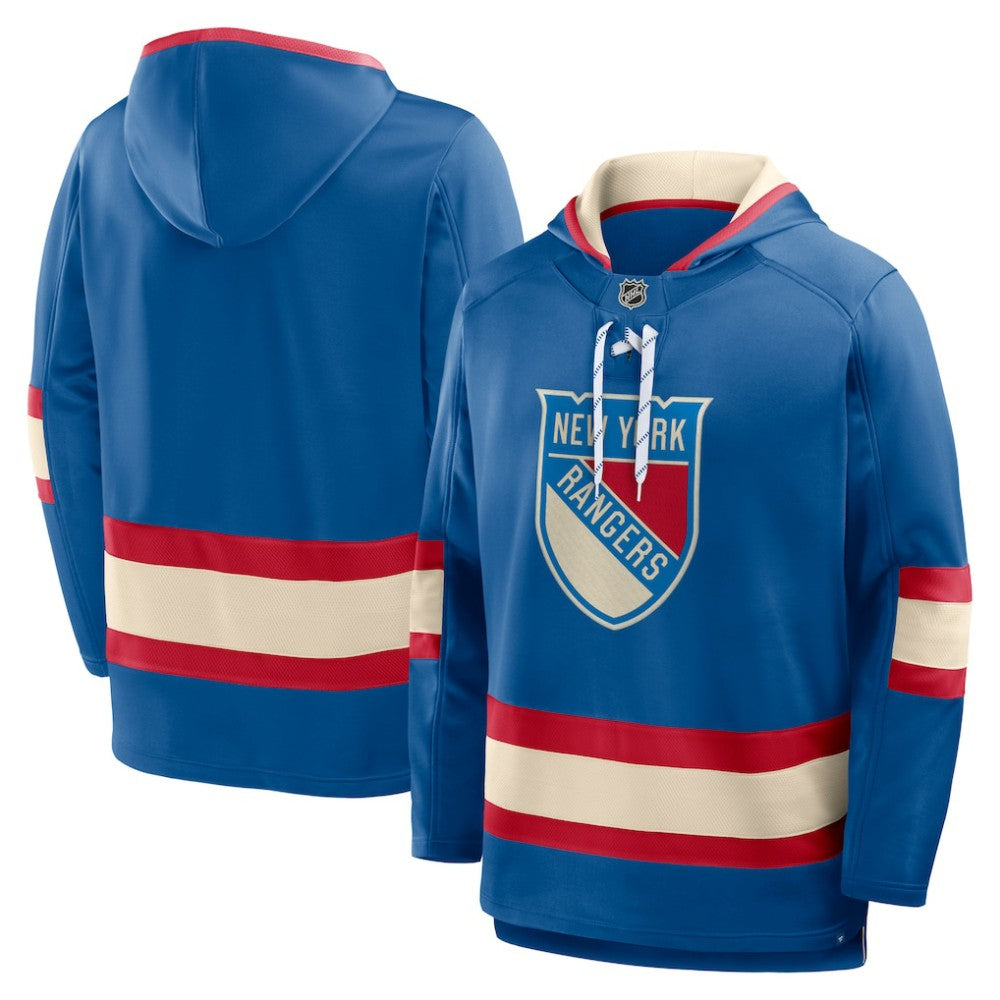 New York Rangers Fanatics 2026 NHL Winter Classic Lace Collar Hoodie Blue