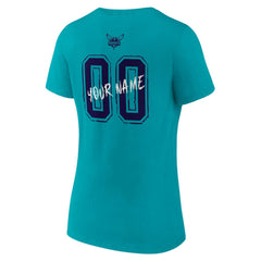 Charlotte Hornets Women's Hustle Custom V-Neck T-Shirt - Teal outlet