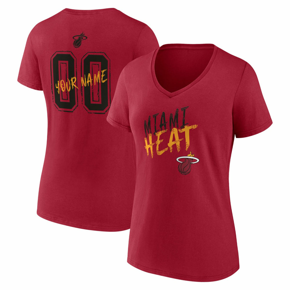 Miami Heat Women's Hustle Custom V-Neck T-Shirt - Red sale