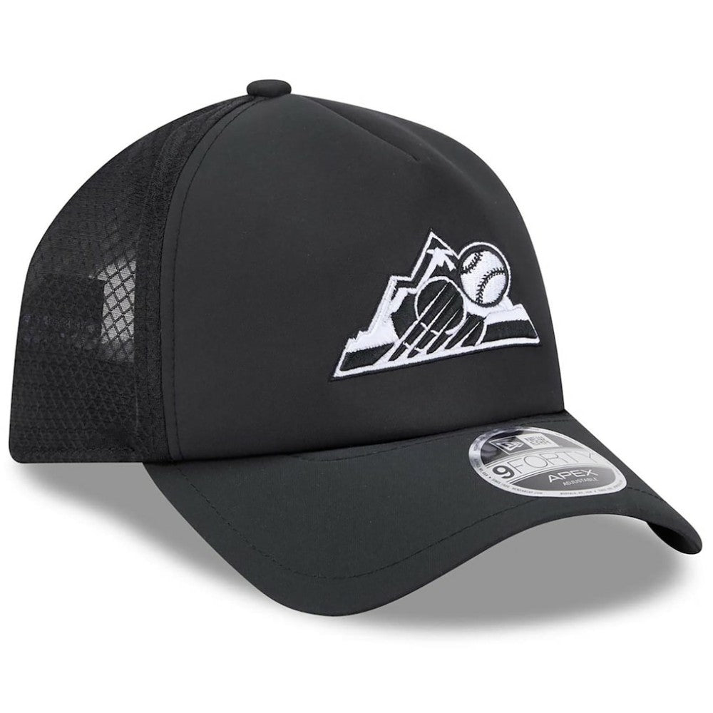 Colorado Rockies 2026 Batting Practice Alternate Apex 9FORTY Adjustable Hat - Black | New Era