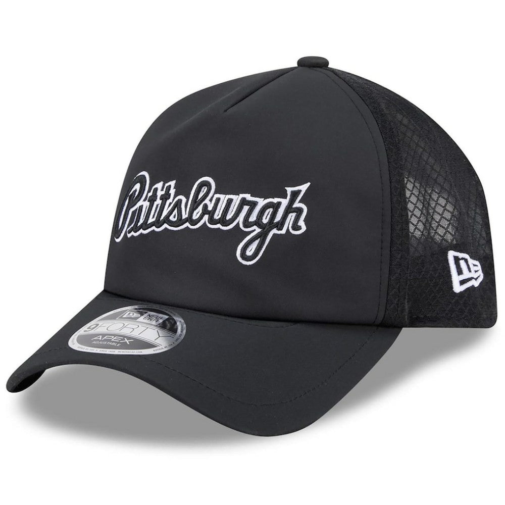 Pittsburgh Pirates 2026 Batting Practice Alternate Apex 9FORTY Adjustable Hat - Black | New Era