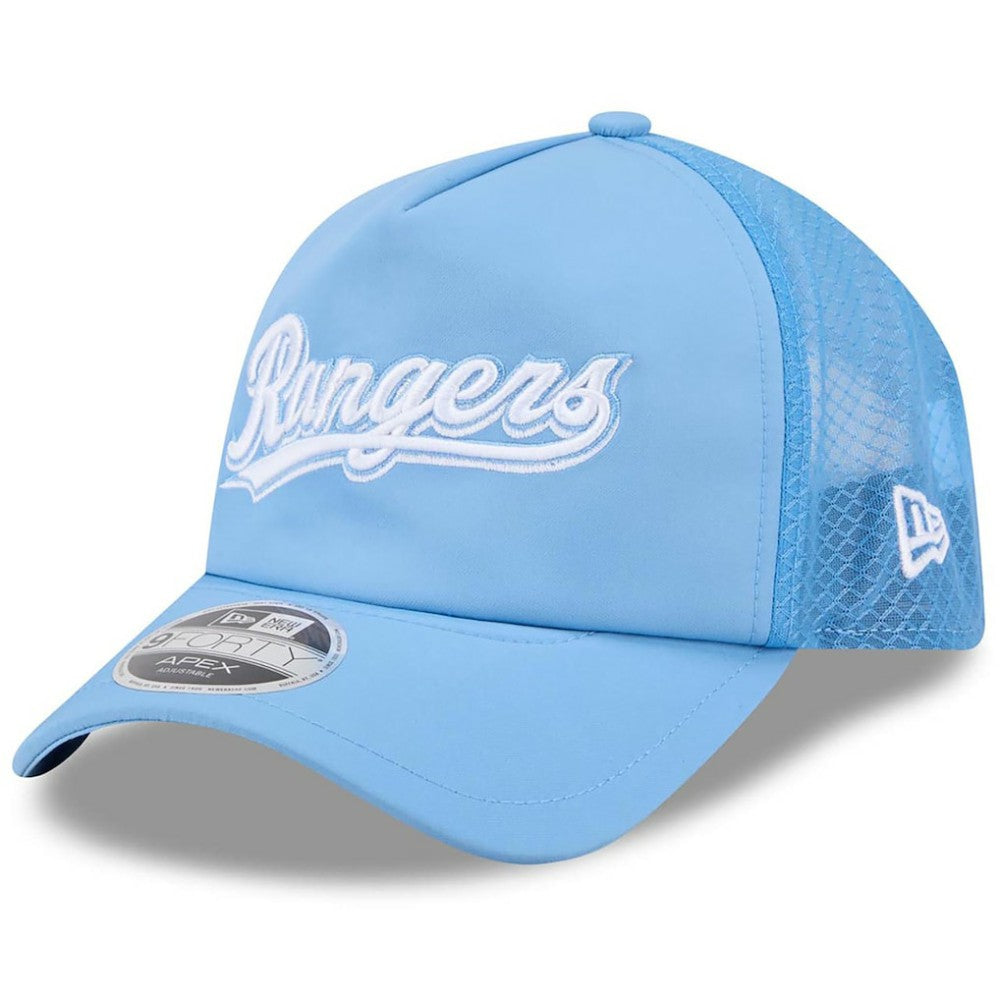 Texas Rangers 2026 Batting Practice Alternate Apex 9FORTY Adjustable Hat - Light Blue | New Era