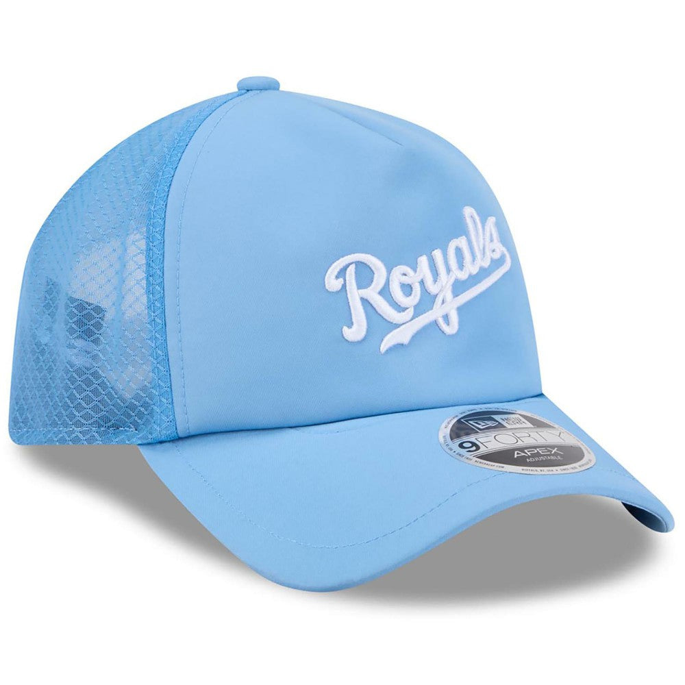 Kansas City Royals 2026 Batting Practice Alternate Apex 9FORTY Adjustable Hat - Light Blue | New Era