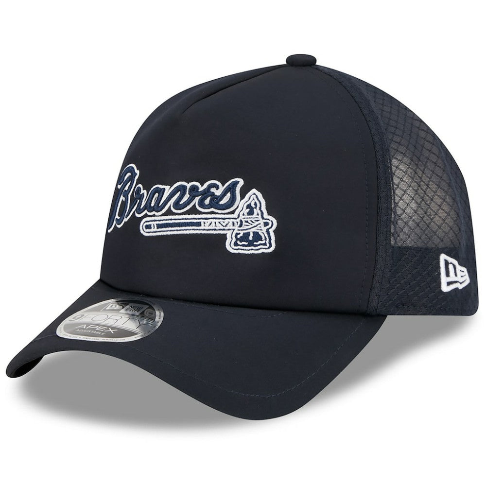 Atlanta Braves 2026 Batting Practice Alternate Apex 9FORTY Adjustable Hat - Navy | New Era