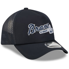 Atlanta Braves 2026 Batting Practice Alternate Apex 9FORTY Adjustable Hat - Navy | New Era