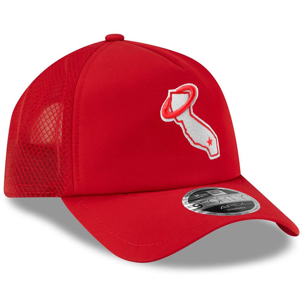 Los Angeles Angels 2026 Batting Practice Alternate Apex 9FORTY Adjustable Hat - Red | New Era