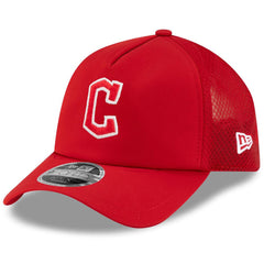 Cleveland Guardians 2026 Batting Practice Apex 9FORTY Adjustable Trucker Hat - Red | New Era