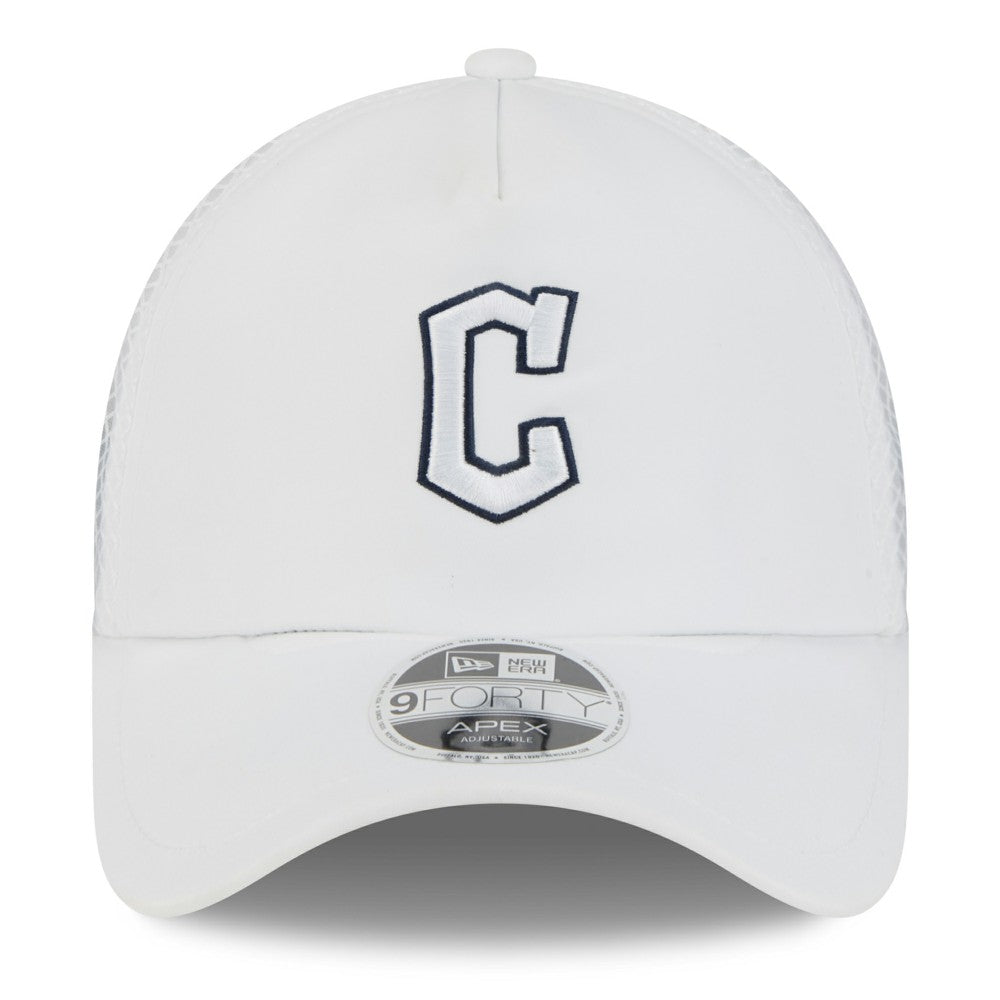 Cleveland Guardians 2026 Batting Practice Apex 9FORTY Adjustable Trucker Hat - White | New Era