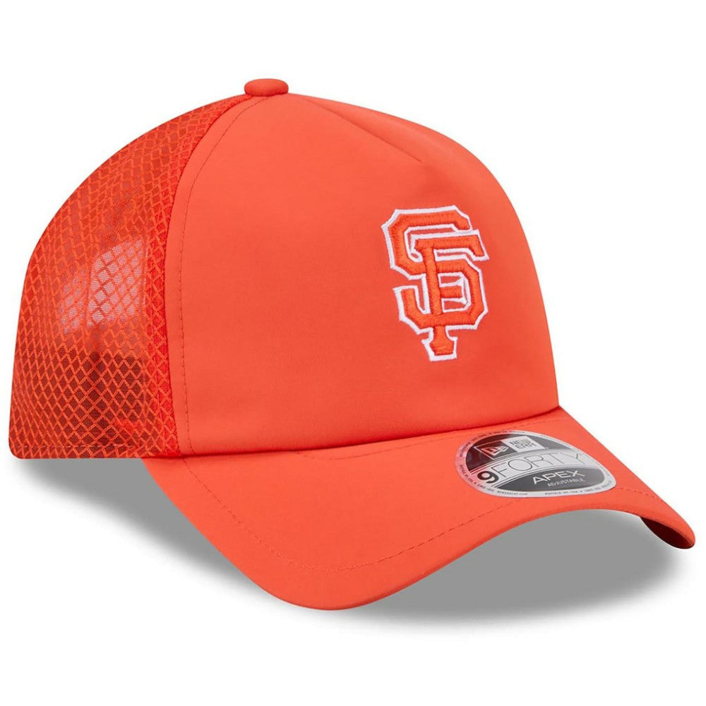 San Francisco Giants 2026 Batting Practice Apex 9FORTY Adjustable Trucker Hat - Orange | New Era