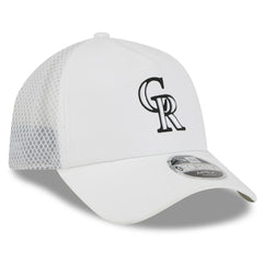 Colorado Rockies 2026 Batting Practice Apex 9FORTY Adjustable Trucker Hat - White | New Era