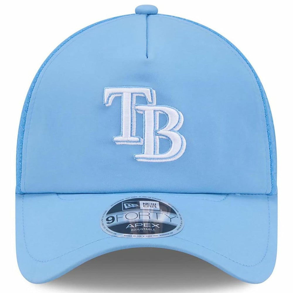 Tampa Bay Rays 2026 Batting Practice Apex 9FORTY Adjustable Trucker Hat - Light Blue | New Era