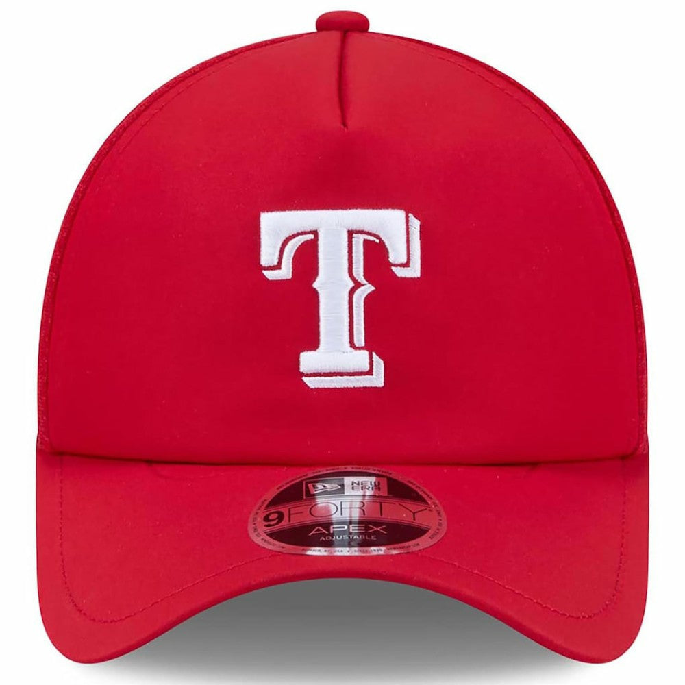 Texas Rangers 2026 Batting Practice Apex 9FORTY Adjustable Trucker Hat - Red | New Era