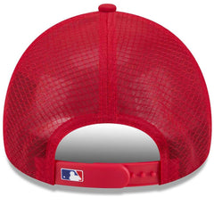 Texas Rangers 2026 Batting Practice Apex 9FORTY Adjustable Trucker Hat - Red | New Era
