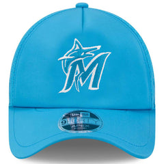 Miami Marlins 2026 Batting Practice Apex 9FORTY Adjustable Trucker Hat - Blue | New Era