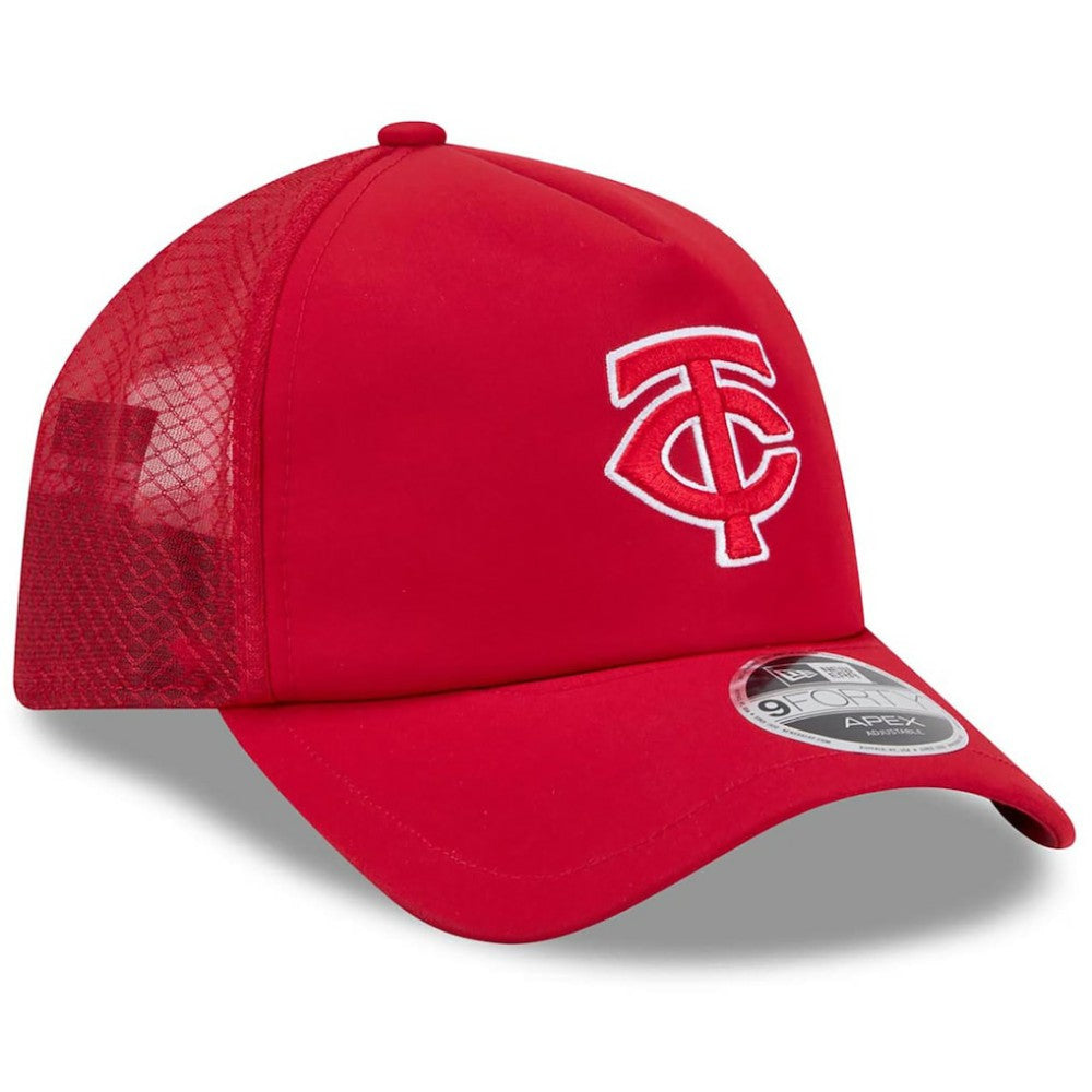 Minnesota Twins 2026 Batting Practice Apex 9FORTY Adjustable Trucker Hat - Red | New Era