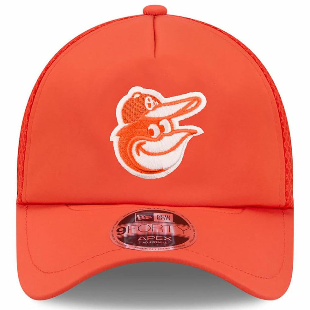 Baltimore Orioles 2026 Batting Practice Apex 9FORTY Adjustable Trucker Hat - Orange | New Era