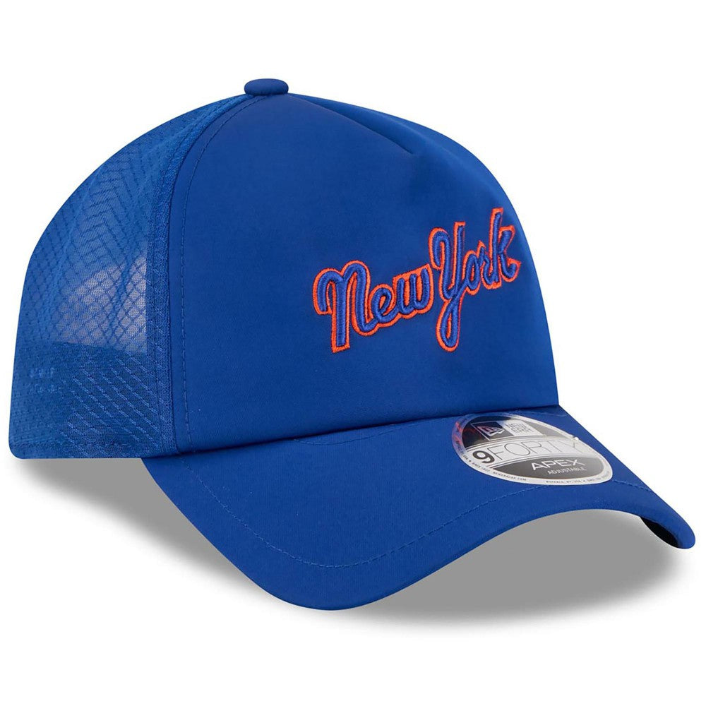 New York Mets 2026 Batting Practice Apex 9FORTY Adjustable Trucker Hat - Royal | New Era