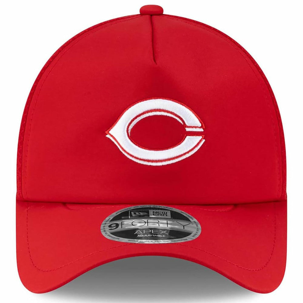 Cincinnati Reds 2026 Batting Practice Apex 9FORTY Adjustable Trucker Hat - Red | New Era