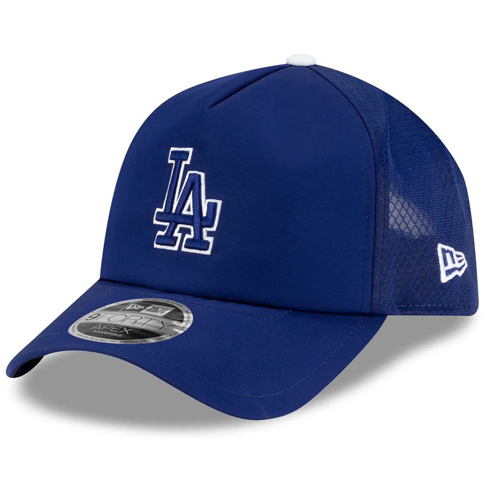 Los Angeles Dodgers 2026 Batting Practice Apex 9FORTY Adjustable Trucker Hat - Royal | New Era