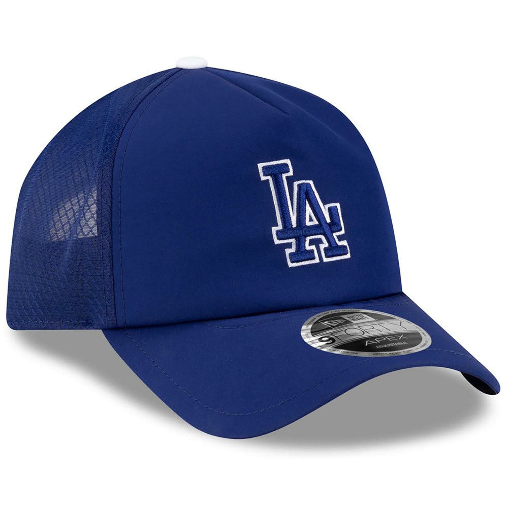 Los Angeles Dodgers 2026 Batting Practice Apex 9FORTY Adjustable Trucker Hat - Royal | New Era