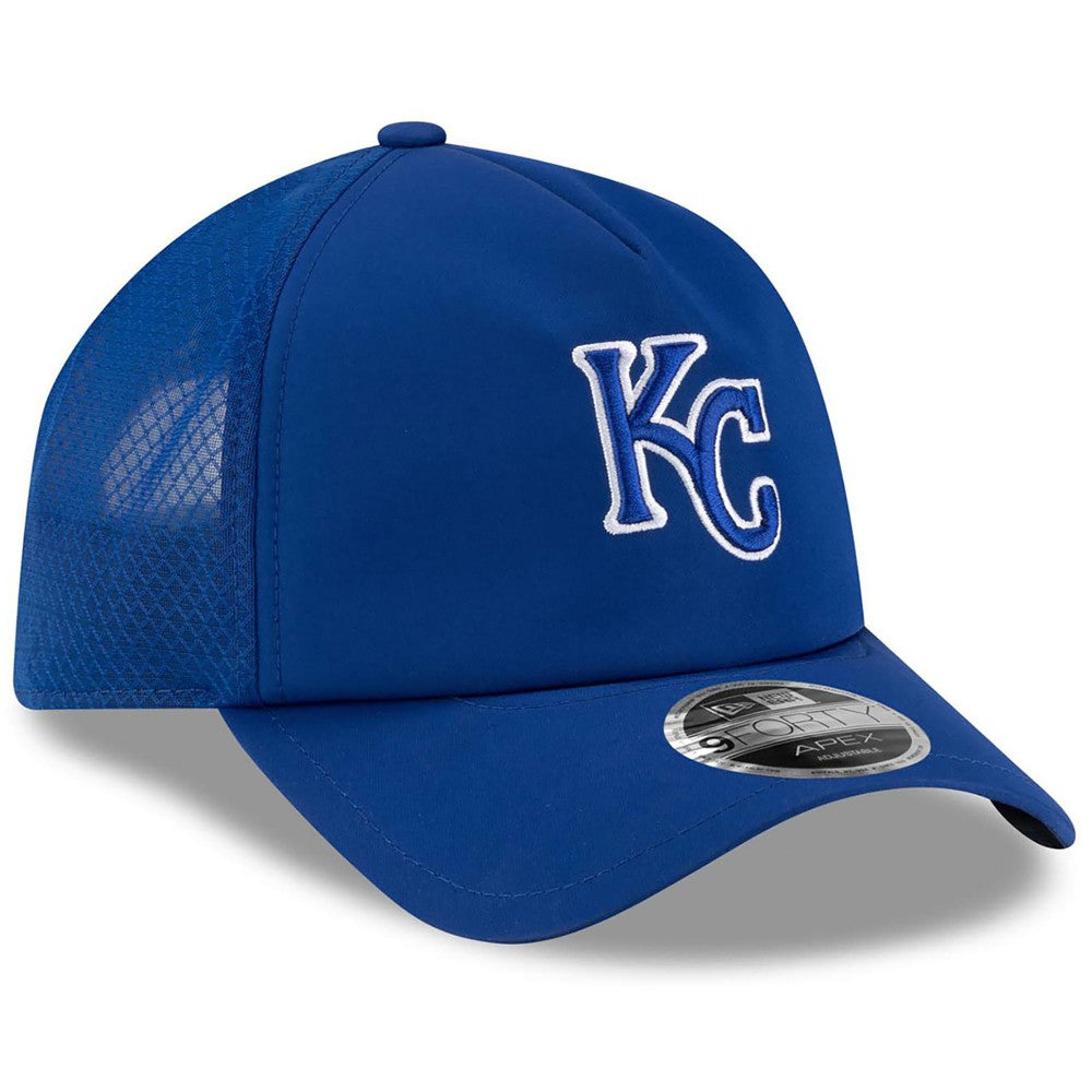 Kansas City Royals 2026 Batting Practice Apex 9FORTY Adjustable Trucker Hat - Royal | New Era