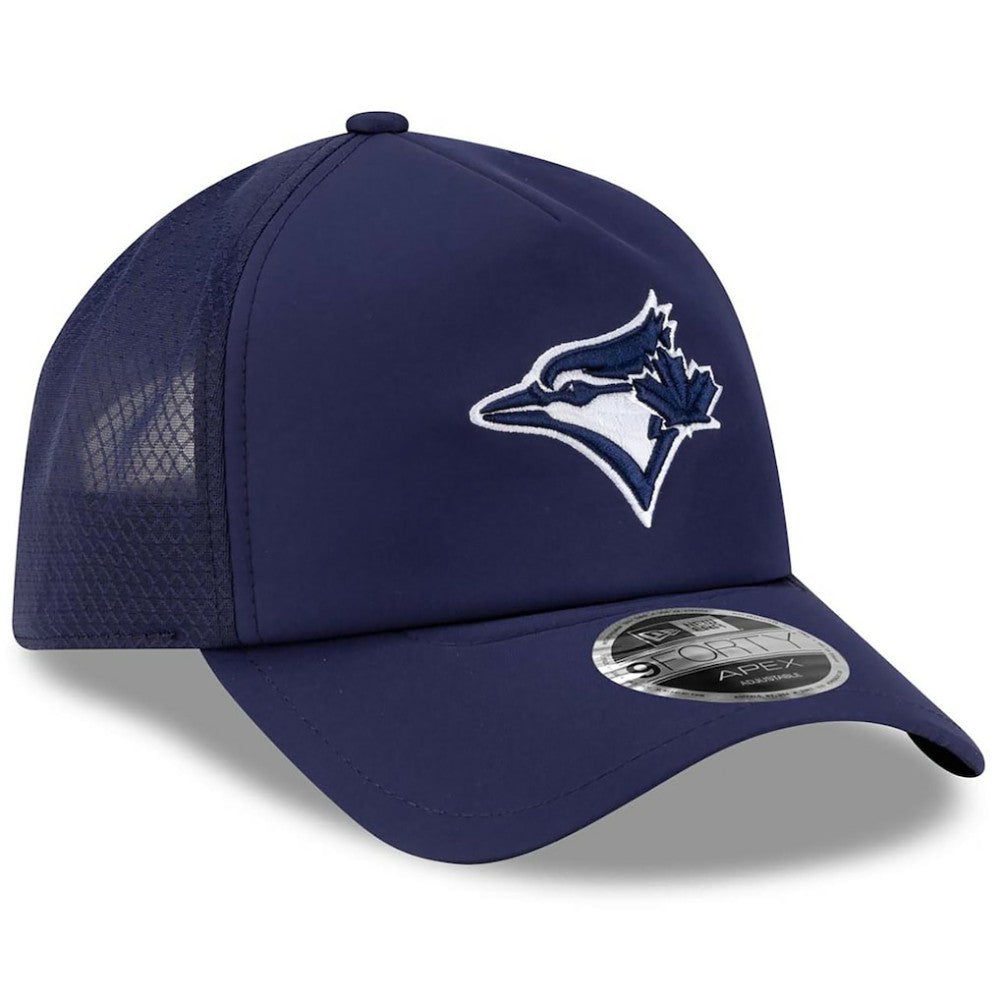 Toronto Blue Jays 2026 Batting Practice Apex 9FORTY Adjustable Trucker Hat - Navy | New Era
