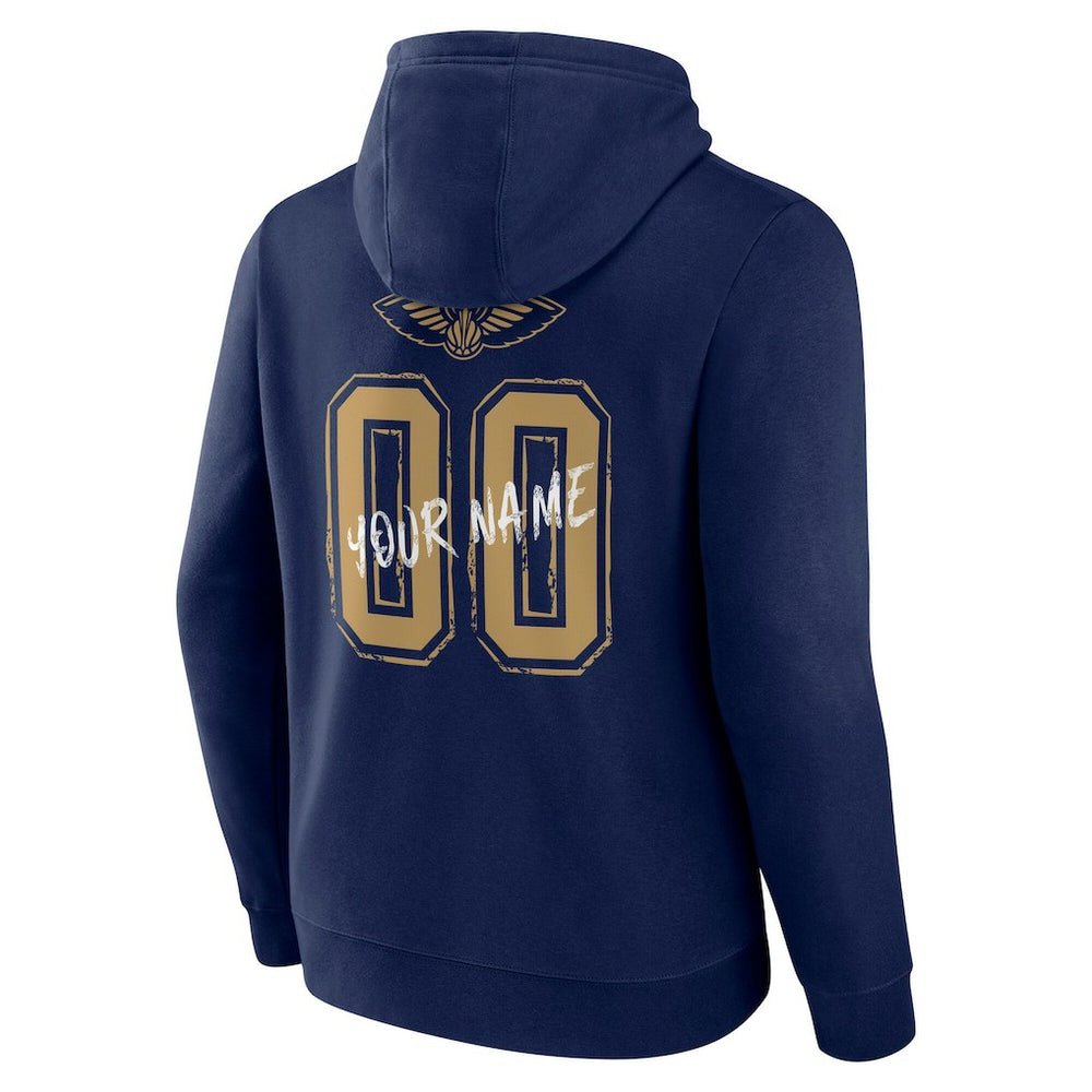 New Orleans Pelicans Hustle Custom Pullover Hoodie - Navy discount