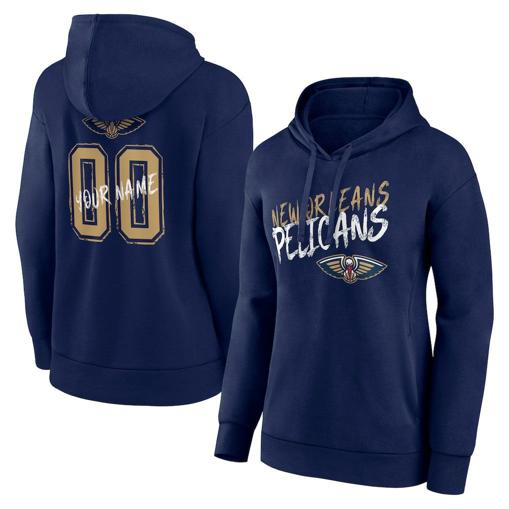 New Orleans Pelicans Women's Hustle Custom Pullover Hoodie - Navy shop