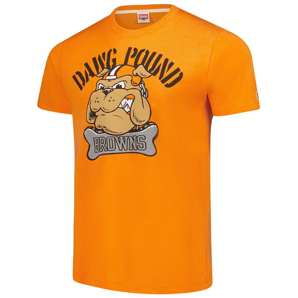 Cleveland Browns Homage Unisex Tri-Blend Dawg Pound XL Bone Collar T-Shirt - Orange discount