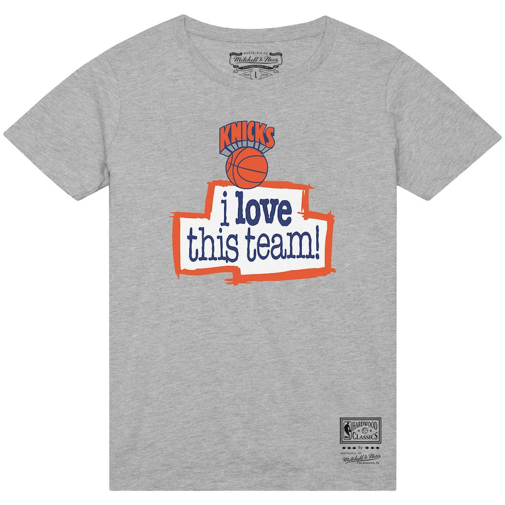 New York Knicks I Love This Team T-Shirt - Heather Gray | Mitchell & Ness for sale