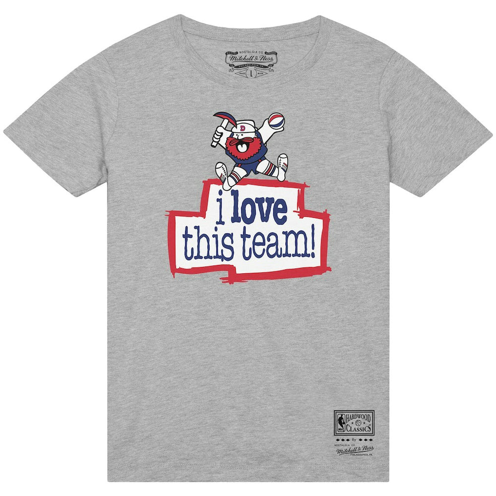 Denver Nuggets I Love This Team T-Shirt sale - Heather Gray | Mitchell & Ness for sale